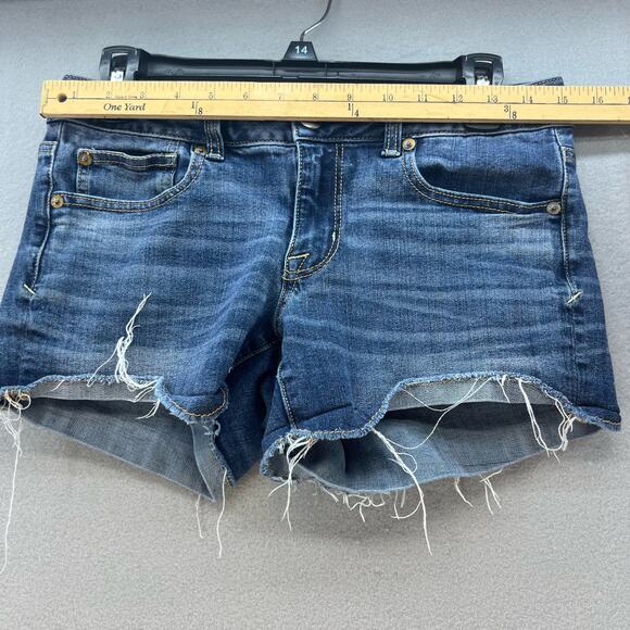 American Eagle Women's Denim Shortie Shorts Size 6 Super Stretch Summer Basics - Picture 2 of 15